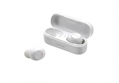 Fülhallgató, TWS vezeték nélküli, Bluetooth 5.0, CANYON "TWS-1", fehér