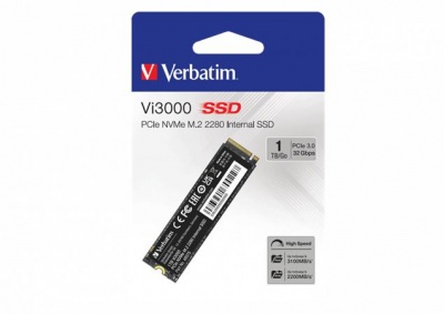 SSD (belső memória), 1TB, PCIe NVMe M2, 3300/1300 MB/s, VERBATIM "Vi3000"